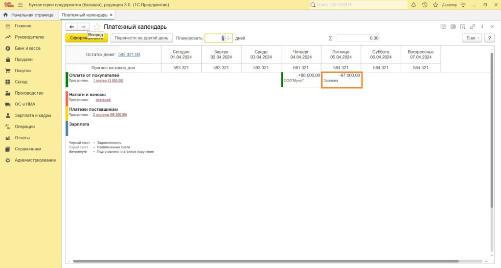 Описание, порядок работы с платежным календарем в 1С Описание, порядок работы с платежным календарем в 1С